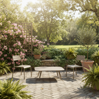 Minimalist Aluminum Side Table - Rectangle Square Accent Table With Sand-Texture Finish For Outdoor Lumendat
