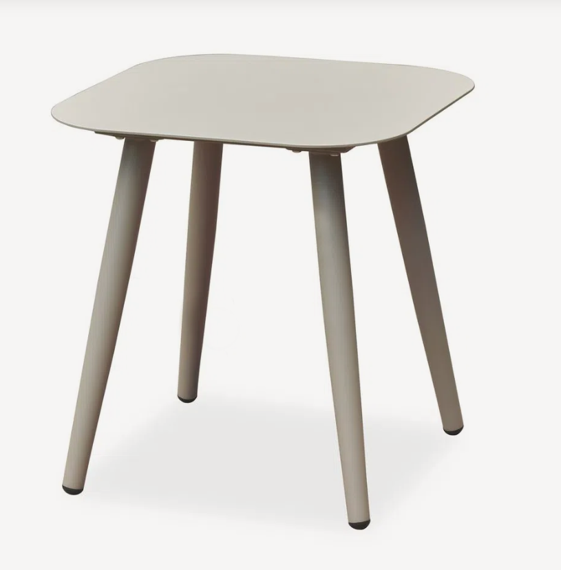 Minimalist Aluminum Side Table - Rectangle Square Accent Table With Sand-Texture Finish For Outdoor Lumendat