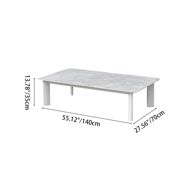 Minimalist Aluminum Alloy Outdoor Table - Scratch-Resistant Sintered Stone Top Outdoor Coffee Table For Outdoor Lumendat