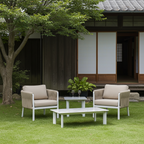 Minimalist Aluminum Alloy Outdoor Table - Scratch-Resistant Sintered Stone Top Outdoor Coffee Table For Outdoor Lumendat