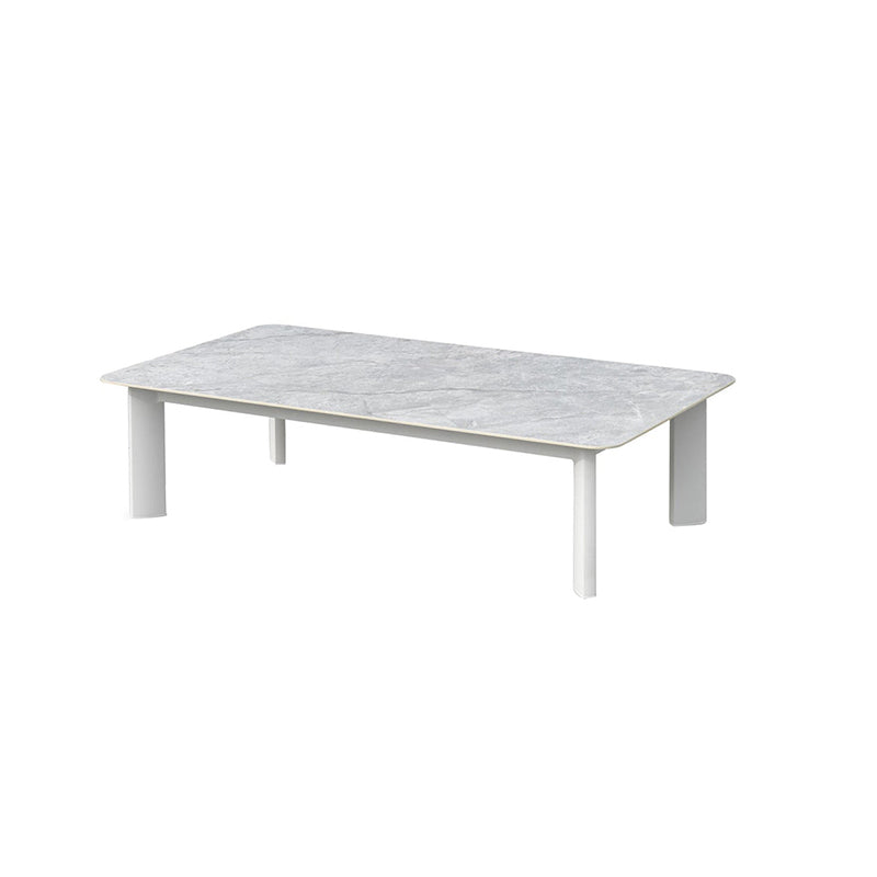 Minimalist Aluminum Alloy Outdoor Table - Scratch-Resistant Sintered Stone Top Outdoor Coffee Table For Outdoor Lumendat