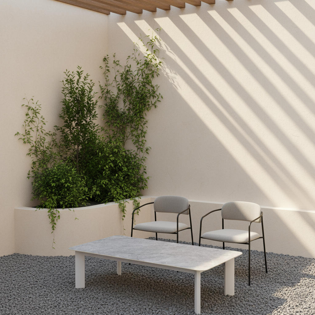 Minimalist Aluminum Alloy Outdoor Table - Scratch-Resistant Sintered Stone Top Outdoor Coffee Table For Outdoor Lumendat