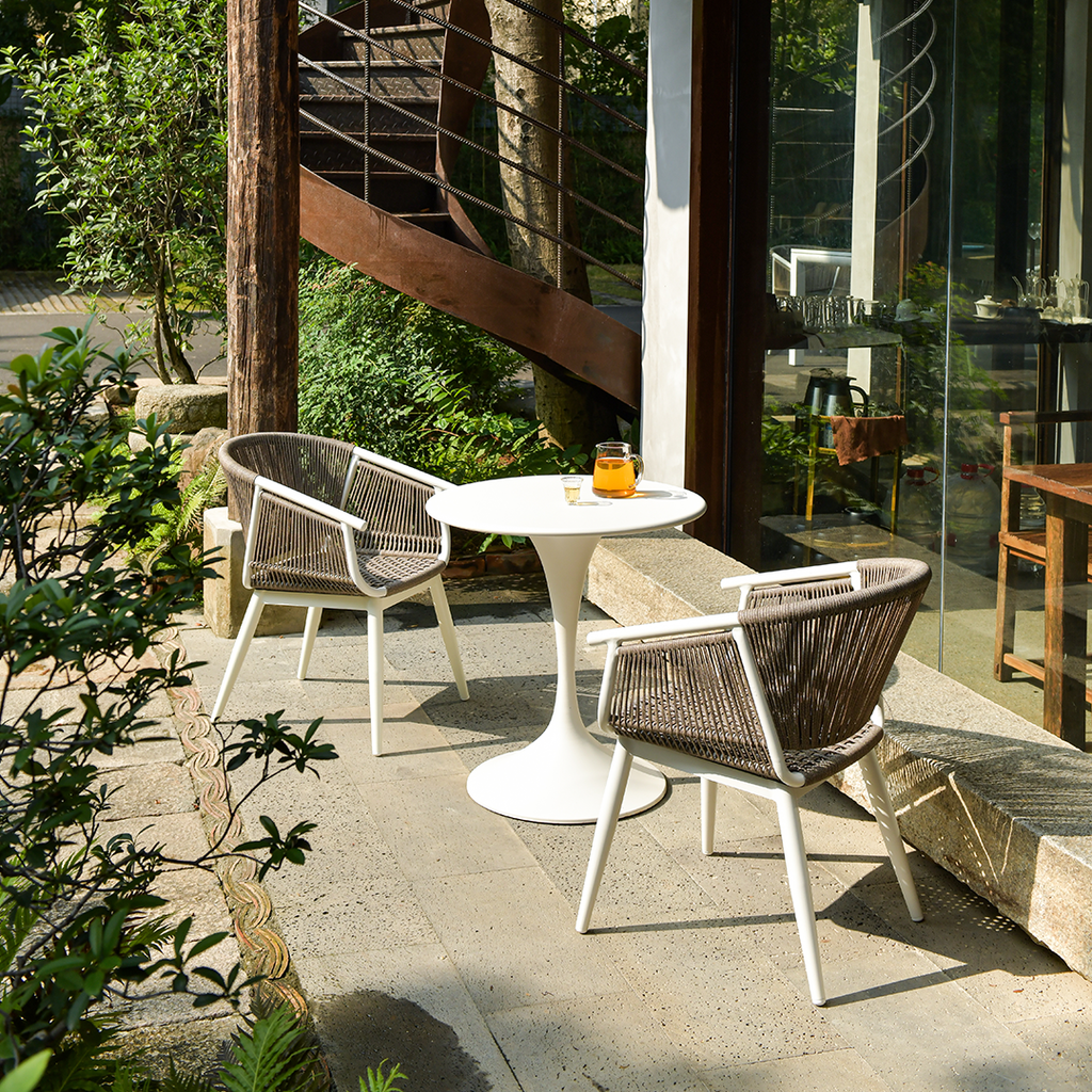 Contemporary PE Rattan Outdoor Leisure Chair - Comfortable Outdoor Dining Chair For Outdoor Lumendat
