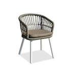 Contemporary Outdoor Lounge Chair - Comfortable Rope Weave Dining Chair For Outdoor Patio Lumendat