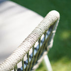 Contemporary Outdoor Lounge Chair - Comfortable Rope Weave Dining Chair For Outdoor Patio Lumendat