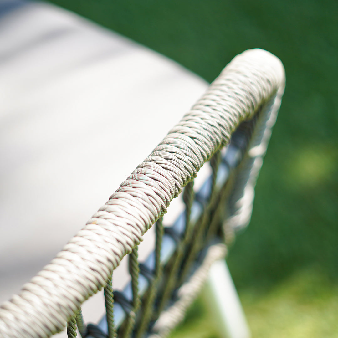 Contemporary Outdoor Lounge Chair - Comfortable Rope Weave Dining Chair For Outdoor Patio Lumendat