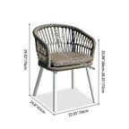 Contemporary Outdoor Lounge Chair - Comfortable Rope Weave Dining Chair For Outdoor Patio Lumendat