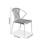 Contemporary Outdoor Dining Chair - PE Rattan Woven Aluminum Armchair For Garden Lumendat