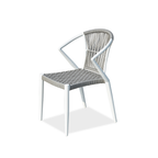 Contemporary Outdoor Dining Chair - PE Rattan Woven Aluminum Armchair For Garden Lumendat