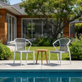 Contemporary Outdoor Dining Chair - PE Rattan Woven Aluminum Armchair For Garden Lumendat