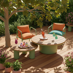 Traditional Solid Teak Wood Top Outdoor Coffee Table - Aluminum Outdoor Table For Outdoor Patio Lumendat