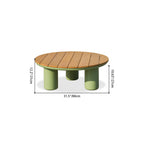 Traditional Solid Teak Wood Top Outdoor Coffee Table - Aluminum Outdoor Table For Outdoor Patio Lumendat