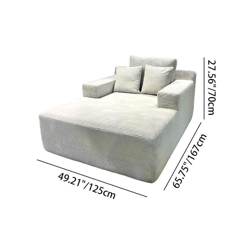 Scandinavian Lightweight Skeletal-Free Single Compression Sofa - High-Density High-Resilience Foam Corduroy Lounge Chair For Living Room Lumendat