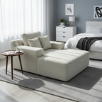 Scandinavian Lightweight Skeletal-Free Single Compression Sofa - High-Density High-Resilience Foam Corduroy Lounge Chair For Living Room Lumendat