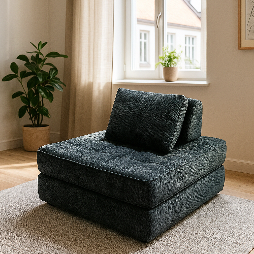 Transformable Shabby Chic Compression Sofa - High-Density High-Resilience Foam Chenille Lounge Chair For Living Room Lumendat