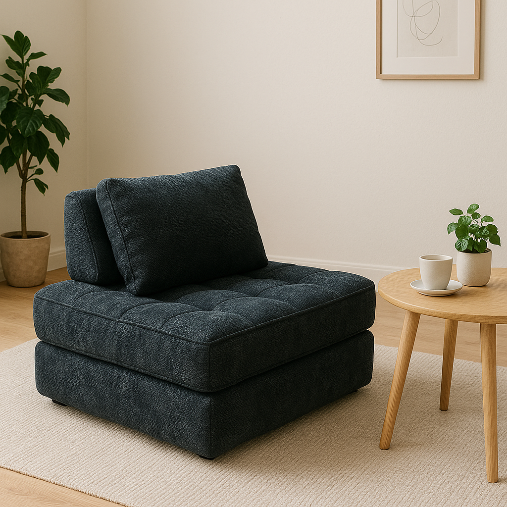 Transformable Shabby Chic Compression Sofa - High-Density High-Resilience Foam Chenille Lounge Chair For Living Room Lumendat