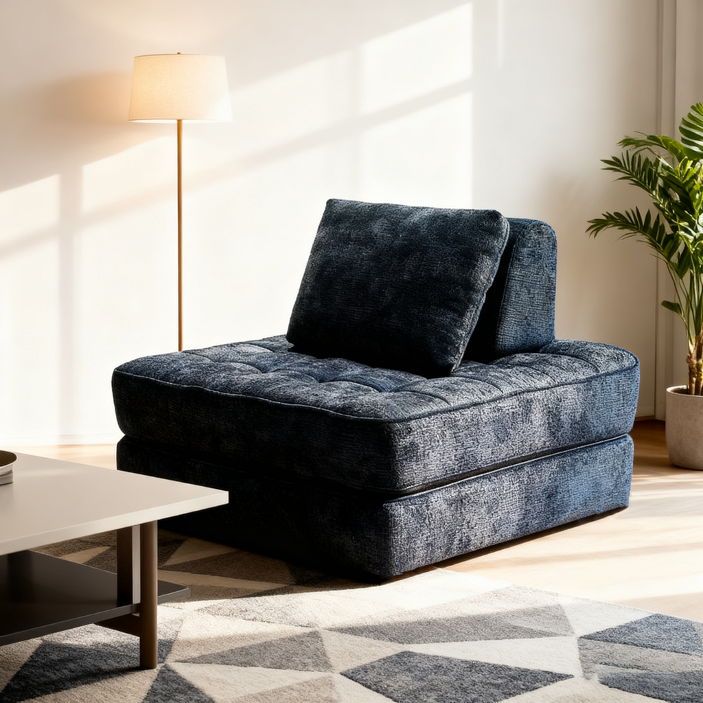 Transformable Shabby Chic Compression Sofa - High-Density High-Resilience Foam Chenille Lounge Chair For Living Room Lumendat