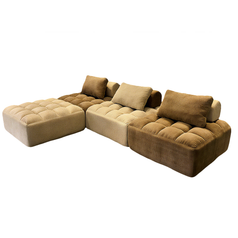 Retro Modular Free-Combination Compression Sectional Sofa - High-Density High-Resilience Foam Chenille Modular Sofa For Living Room Lumendat