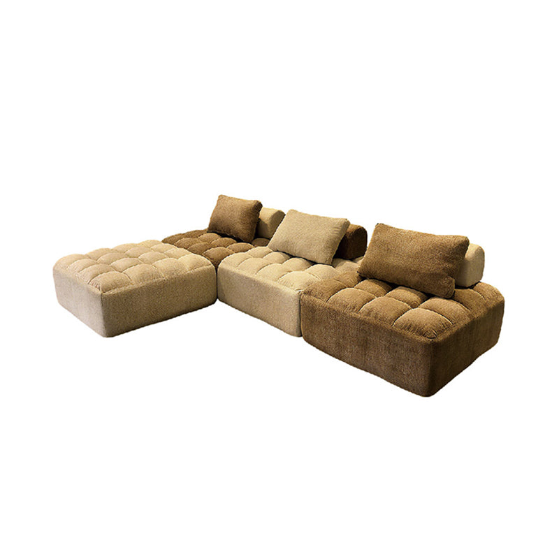 Retro Modular Free-Combination Compression Sectional Sofa - High-Density High-Resilience Foam Chenille Modular Sofa For Living Room Lumendat