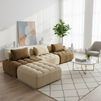 Retro Modular Free-Combination Compression Sectional Sofa - High-Density High-Resilience Foam Chenille Modular Sofa For Living Room Lumendat