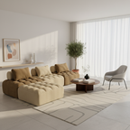 Retro Modular Free-Combination Compression Sectional Sofa - High-Density High-Resilience Foam Chenille Modular Sofa For Living Room Lumendat