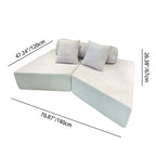Minimalist Trapezoidal Sectional Compression Sofa - High-Density Rebound Foam Silent Frameless Corduroy Lounge Chair For Living Room Lumendat
