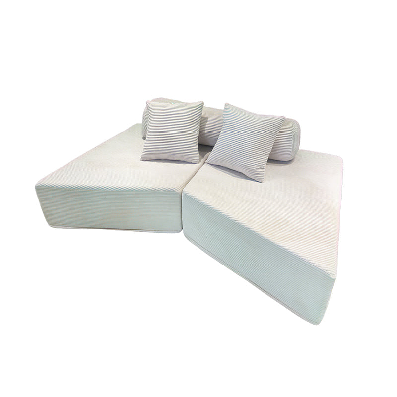 Minimalist Trapezoidal Sectional Compression Sofa - High-Density Rebound Foam Silent Frameless Corduroy Lounge Chair For Living Room Lumendat