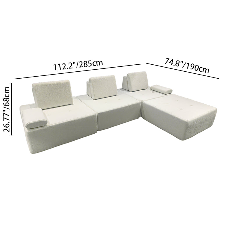 Minimalist Modular Free-Combination Sectional Compression Sofa - High-Resilience Foam Sherpa Modular Sofa For Living Room Lumendat