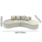 Nordic Dual-Oval Sectional Compression Sofa - Frameless Silent High-Resilience Foam Chenille Lounge Sofa For Living Room Lumendat