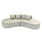 Nordic Dual-Oval Sectional Compression Sofa - Frameless Silent High-Resilience Foam Chenille Lounge Sofa For Living Room Lumendat