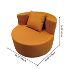 Contemporary Round Leathaire Compressed Sofa - Scandinavian High-Density Sponge Lounge Chair For Living Room Lumendat
