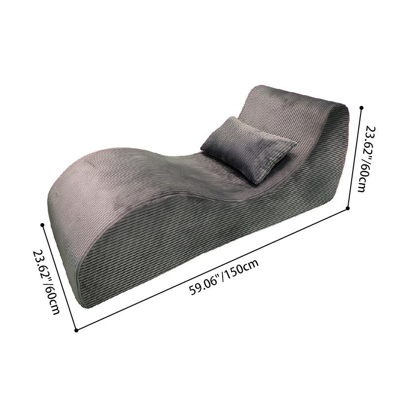 Contemporary Scandinavian Corduroy Compressed Accent Sofa - Wave-Shaped Lounge Chair For Living Room Lumendat