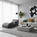 Contemporary Scandinavian Corduroy Compressed Accent Sofa - Wave-Shaped Lounge Chair For Living Room Lumendat