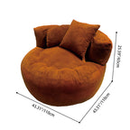 Contemporary Scandinavian Toweling Compressed Single Sofa - Round Circular Accent Chair For Living Room Lumendat