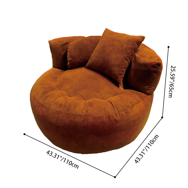 Contemporary Scandinavian Toweling Compressed Single Sofa - Round Circular Accent Chair For Living Room Lumendat