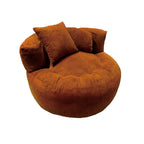 Contemporary Scandinavian Toweling Compressed Single Sofa - Round Circular Accent Chair For Living Room Lumendat