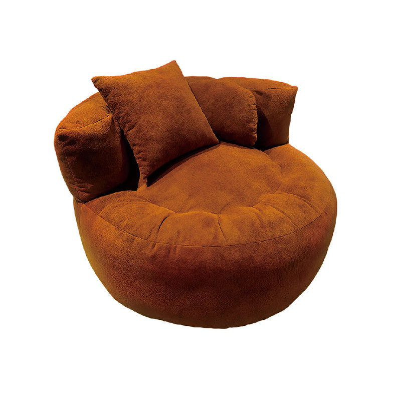 Contemporary Scandinavian Toweling Compressed Single Sofa - Round Circular Accent Chair For Living Room Lumendat