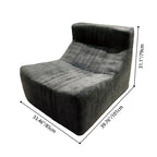 Modern Minimalist Chenille Compressed Single Sofa - Geometric Block Lounge Chair For Living Room Lumendat