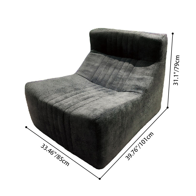 Modern Minimalist Chenille Compressed Single Sofa - Geometric Block Lounge Chair For Living Room Lumendat