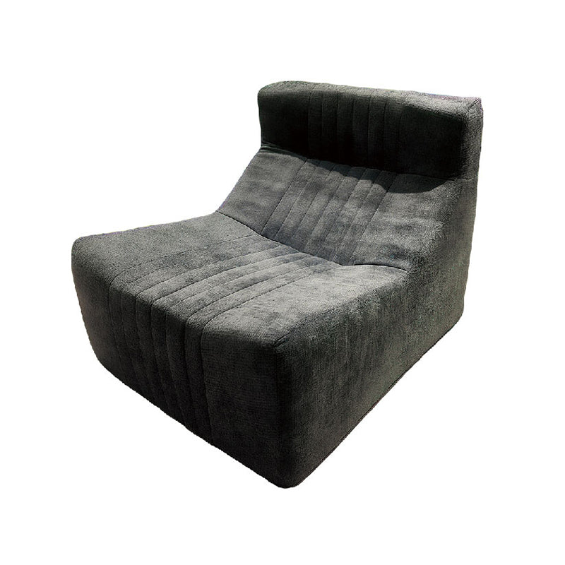 Modern Minimalist Chenille Compressed Single Sofa - Geometric Block Lounge Chair For Living Room Lumendat