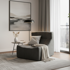 Modern Minimalist Chenille Compressed Single Sofa - Geometric Block Lounge Chair For Living Room Lumendat