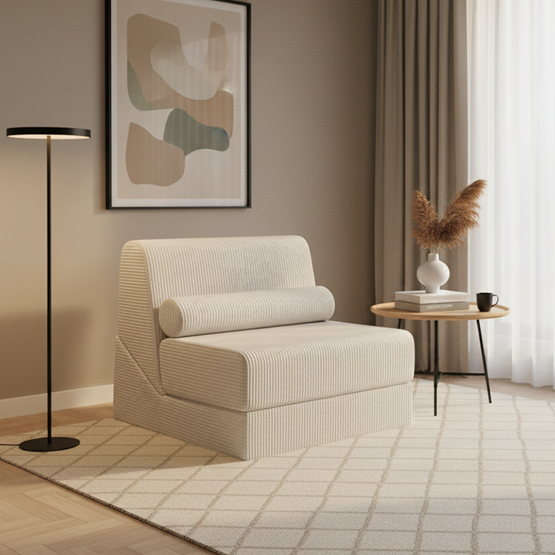 Modern Modular Corduroy Compressed Sofa - Vacuum Compressed Convertible Lounge Chair For Living Room Lumendat