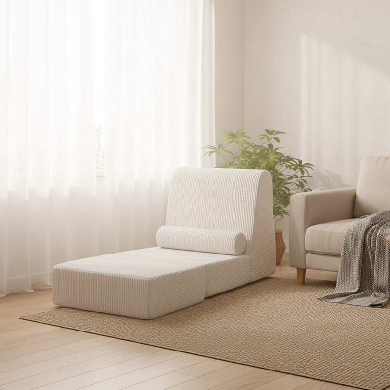 Modern Modular Corduroy Compressed Sofa - Vacuum Compressed Convertible Lounge Chair For Living Room Lumendat