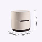 Round Anti-Collision Rotatable Nightstand - Luxury Design Practical Storage Board Side Table 2-Drawer For Bedroom Lumendat