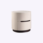 Round Anti-Collision Rotatable Nightstand - Luxury Design Practical Storage Board Side Table 2-Drawer For Bedroom Lumendat