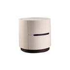 Round Anti-Collision Rotatable Nightstand - Luxury Design Practical Storage Board Side Table 2-Drawer For Bedroom Lumendat