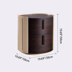 Contemporary Retro Nightstand - Space Aesthetic Highlight & Cylindrical Anti-Collision Design Bedside Table 2-Drawer For Bedroom Lumendat