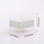 Transparent Acrylic Nightstand - Minimalist Sturdy U-Shaped Support Legs Bedside Table 1-Drawer For Bedroom & Living Room Lumendat