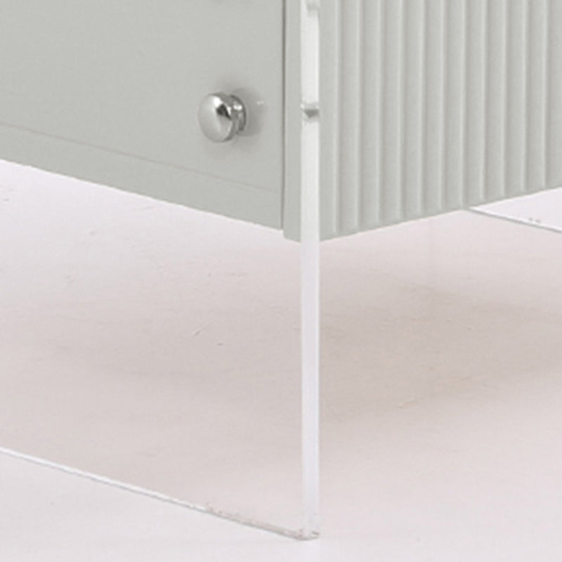 Transparent Acrylic Nightstand - Minimalist Sturdy U-Shaped Support Legs Bedside Table 1-Drawer For Bedroom & Living Room Lumendat