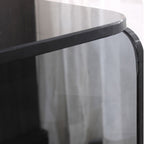 Clear Texture Nightstand - Transparent Tempered Glass Bedside Table 1-Drawer For Bedroom & Living Room Lumendat